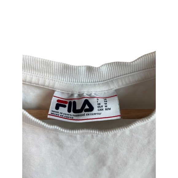 Fila White Short Sleeve T-Shirt With Colorful Logo Graphic Women's Size M - Picture 3 of 4